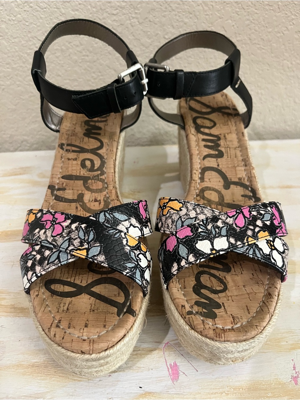 Sam Edelman Destin floral print wedge sandals